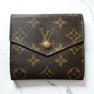 Louis Vuitton Monogram Leather Elise Envelope Compact Bifold Unisex Wallet